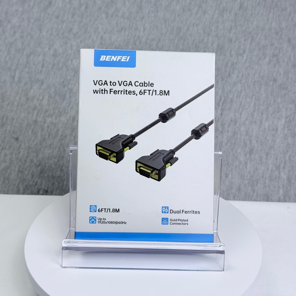 Benfei VGA to VGA Cable 6ft 1.8m Dual Ferrites Gold Plated 1080p 000222black